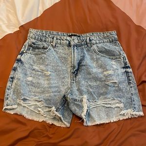 Acid wash 90s baggy fit shorts